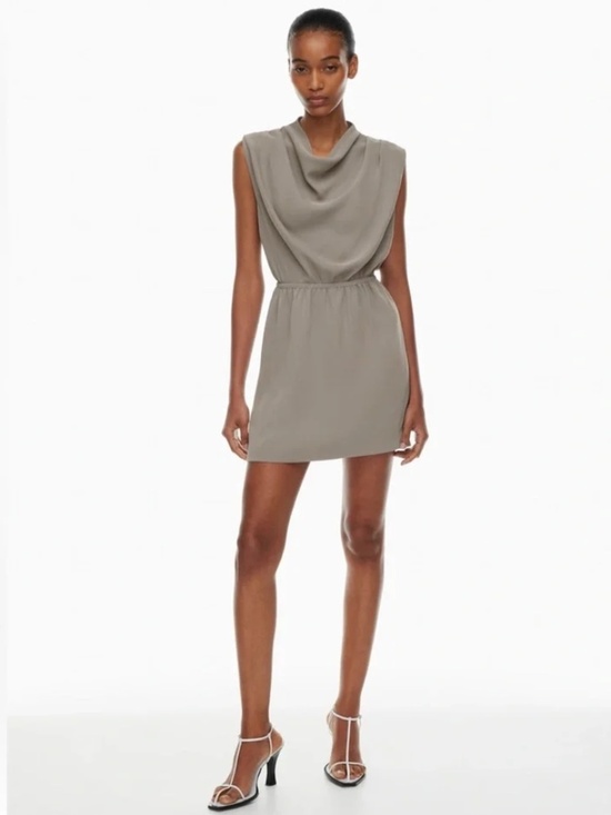 Aritzia Dresses & Skirts - Aritzia Babaton Carter Sleeveless Dress NWT Cowl Neck Draped Modern Taupe Medium